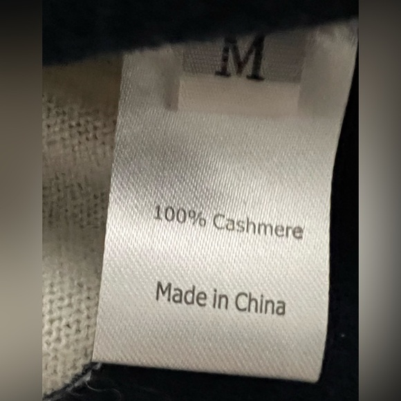 LA LIGNE New York 100% Cashmere Navy Cream Stripe Crewneck Sweater Size M - Picture 7 of 7